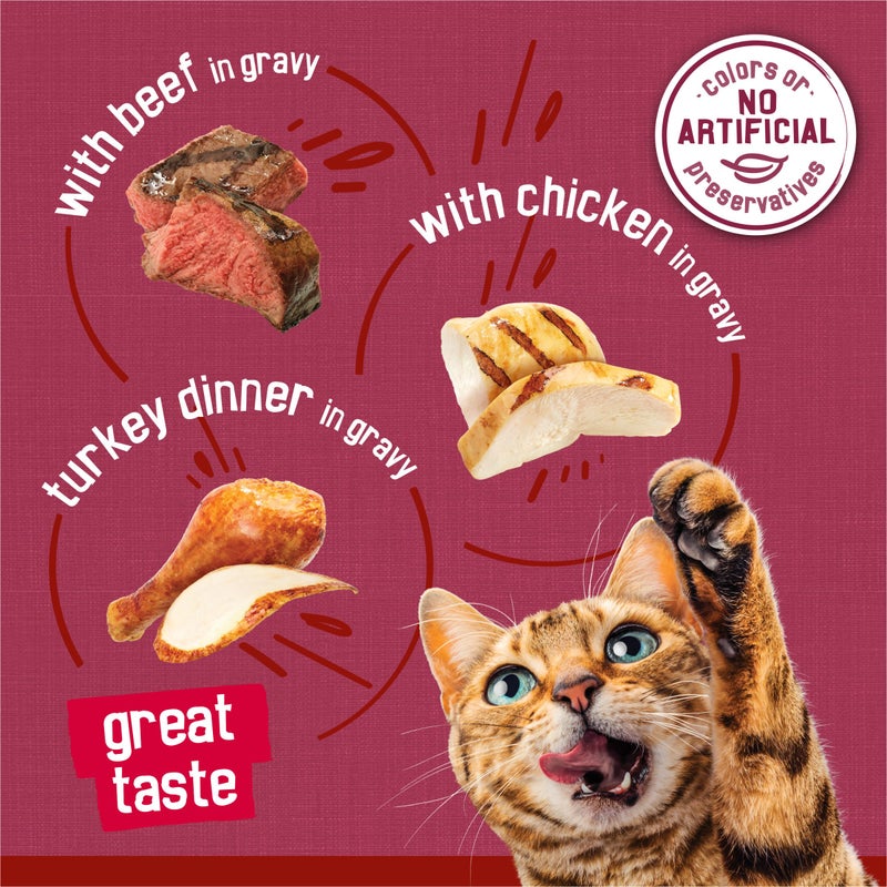 Friskies عبوة متنوعة من طعام القطط الرطب بصلصة بريما فريسكيس، شرائح لحم مميزة - (عبوة من 24) علب 5.5 أوقية - Image 5
